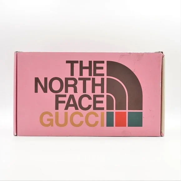 New in Blemished Box Women's The North Face x Gucci Beige & Orange Slides US 6 - Picture 3 of 16